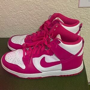 Nike Women's Fuchsia and White High-Top Sneakers